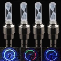 4pcs Car Motorbike Bicycle Tyre Wheel Valve Cap Spoke Neon LED Flash Light Lamp