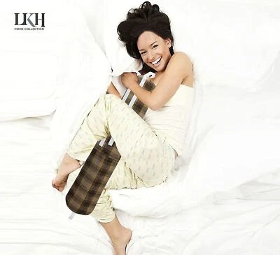 Long Hot Water Bottle 2L Natural Rubber Tartan Fleece Cover Wraparound Gift - Image 1 of 4