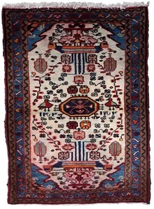 Handmade vintage Oriental rug 2.3' x 3.5' (72cm x 108cm) 1970s - 1C1013 - Picture 1 of 10