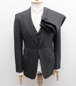 Men's TOM FORD Luxury Wool Silk 3-Piece Suit Jacket Blazer Pants Size 46R US36 - Picture 1 of 21