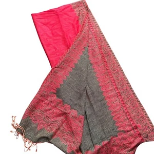 Pashmina großer Schal/Tuch 70" x 27" rot gold - Bild 1 von 6