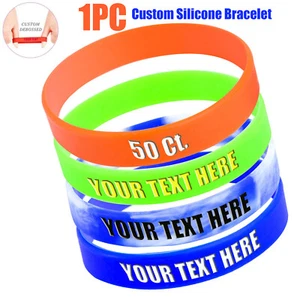 Pulseras clásicas de silicona grabadas personalizadas pulseras de goma personalizadas regalos - Imagen 1 de 47