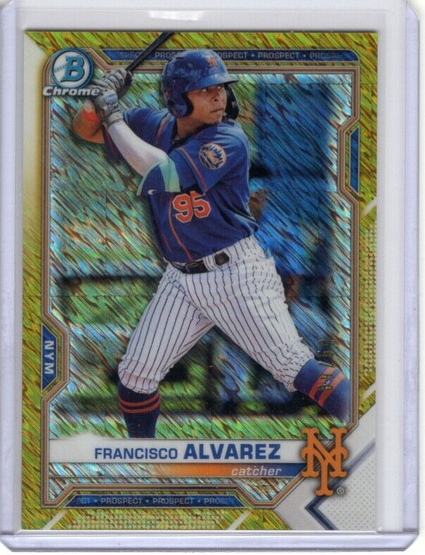 2021 Bowman Chrome Francisco Alvarez Gold Shimmer Refractor BCP-209 Mets #/50