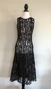 Veronika Maine Black Heavy Lace Dress Formal Or Occasion Dress Size 8 Stunning - Picture 1 of 3