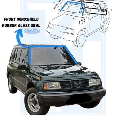 Fits Suzuki Vitara Escudo Sidekick SE416 JX Front Windshield Rubber Glass Seal - Image 1 of 4