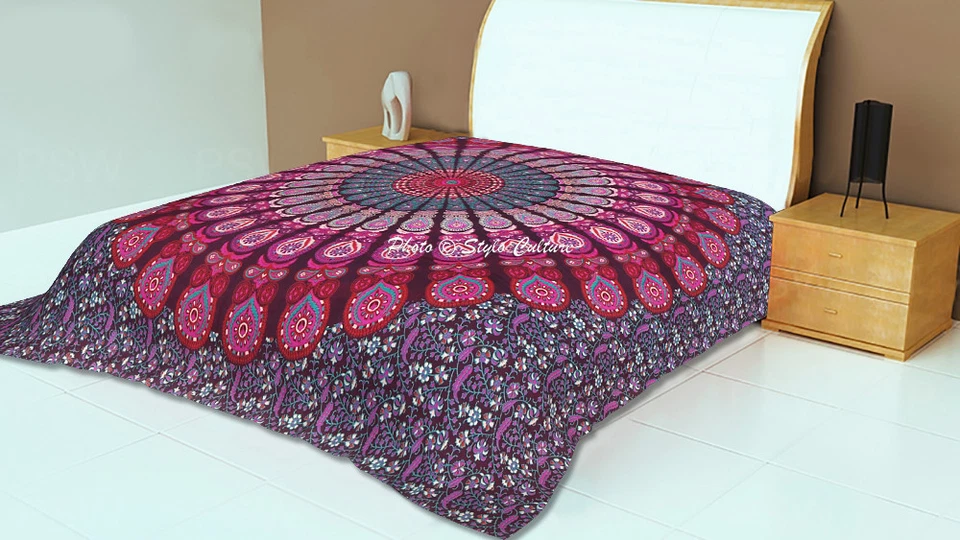Indian Wall Hanging Tapestry Hippie Bohemian Mandala Bedding Coverlet Throw New - Image 1 of 1