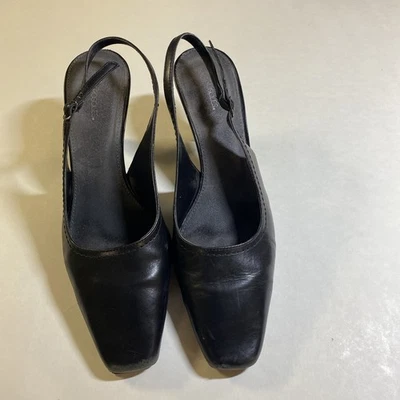 Aerosoles Envious Cuero Negro Mujer Tacones Cordones 10M 3 pulgadas Tacón Puntera Cuadrada Foto 1 de 4