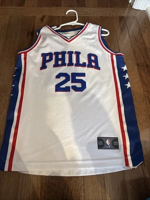 Camiseta Philadelphia 76ers #25 Juvenil NBA Pequeña Blanca Foto 1 de 2