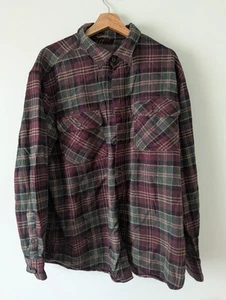 Outdoor Life Flannel Shirt Men's Size Large Button Down Heavyweight Green Red - Picture 1 of 2