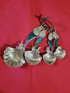 Mermaid Seashells Measuring Spoons GANZ Silver Tone Decorative Collectible Set - Picture 1 of 5