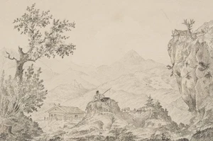 Pastorale Landschaft mit rastendem Hirten mit Ziegen, Bleist Unbekannt (19.Jhd) - Picture 1 of 5