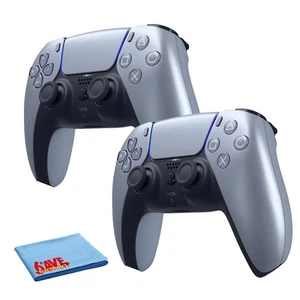PlayStation DualSense Wireless Controller Sterling Silver- Bundle - Picture 1 of 7