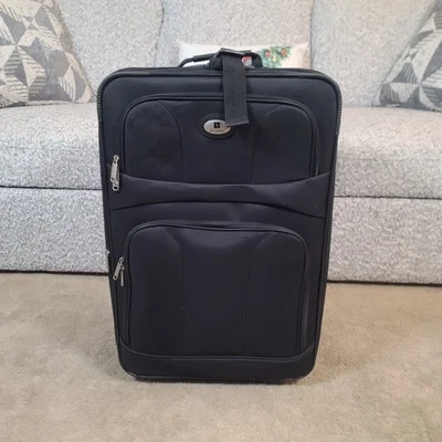Leisure Luggage Black Expandable Suitcase  25" On Wheels - Image 1 of 4