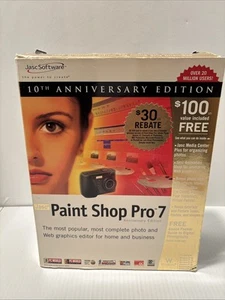 2001 jasc software paint shop pro-7 10th aniversary edition (never Used) - Picture 1 of 24
