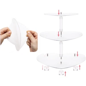 Easy Assembly Heart Cupcake Stand Acrylic Dessert Tray Food-grade Acrylic - Picture 1 of 8