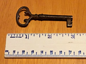 Antiker & echt Eisen Skelett Schrankschlüssel mit Hohlfront - klassischer Stil - Bild 1 von 5