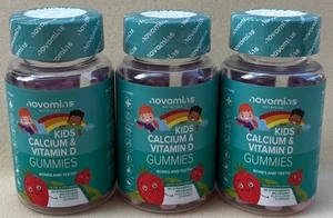 Novomins Kids Calcium & Vitamin D Gummies Bones & Teeth Children x3 Bundle - Picture 1 of 4