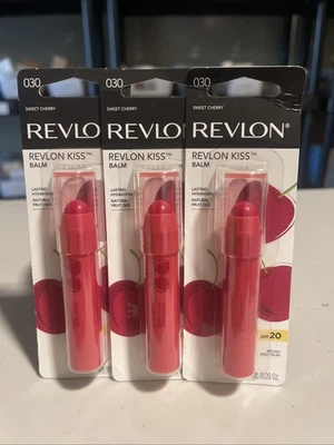 Lot of (3) Revlon Kiss Lip Balms #030 SWEET CHERRY - Image 1 of 2