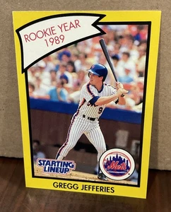 TARJETA DE ALINEACIÓN INICIAL GREGG JEFFERIES 1990 KENNER "AÑO NOVATO" - METS - Imagen 1 de 2