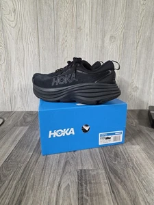 HOKA ONE ONE Bondi 8 Cushioned Road Running Shoes Men's Size 11 D Black - Picture 1 of 11