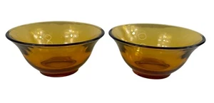 Set 2 ciotole vintage in vetro ambrato 5,5" - Foto 1 di 10