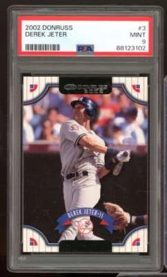 Derek Jeter Card 2002 Donruss #3 PSA 9 - Image 1 of 2