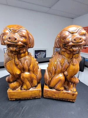 Par de estatuas de foo perros de porcelana china de colección  Foto 1 de 4