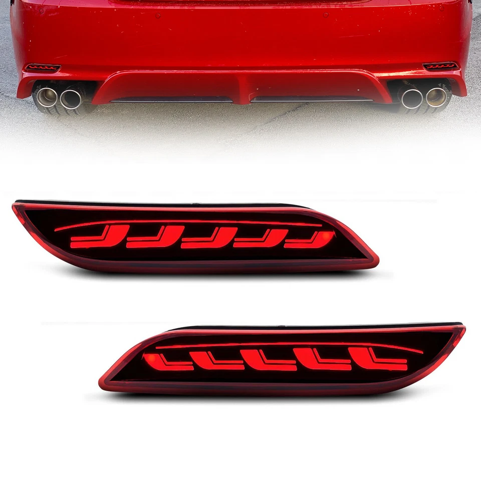 For 2018-2025 Toyota Camry Red Rear Reflector LED Tail Brake Turn Signal Lights - Imagem 1 de 4