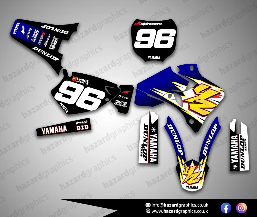 Kit de pegatinas de gráficos Yamaha YZ125 YZ250 YZ 125 250 1996-2001 96-01 Foto 1 de 1
