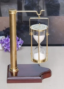 Sand Timer Hourglass Clock 5 min Unique Hanging Wooden Halloween Gift Nautical - Picture 1 of 8