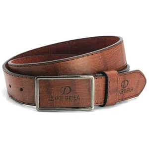 Distressed Brown Leather Belt with Loop & Hook Buckle - Picture 1 of 1