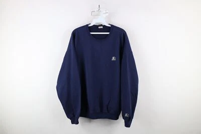Sudadera De Colección Años 90 Starter Para Hombre Talla XL Desteñida Deletreada Cuello Redondo Azul Marino Foto 1 de 4