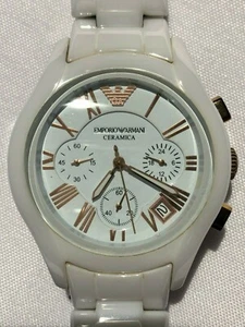 EMPORIO ARMANI Ceramica AR1417 Women's Quartz Watch White - Picture 1 of 7