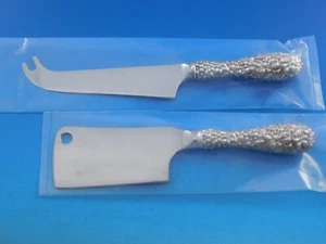Rose by Stieff Sterling Silver Cheese Server Serving Set 2pc HHWS Custom Made - Picture 1 of 11