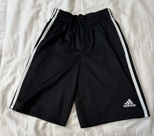 Boy’s Youth Size Small (8) Black Adidas Cargo Shorts Drawstrings - Picture 1 of 8