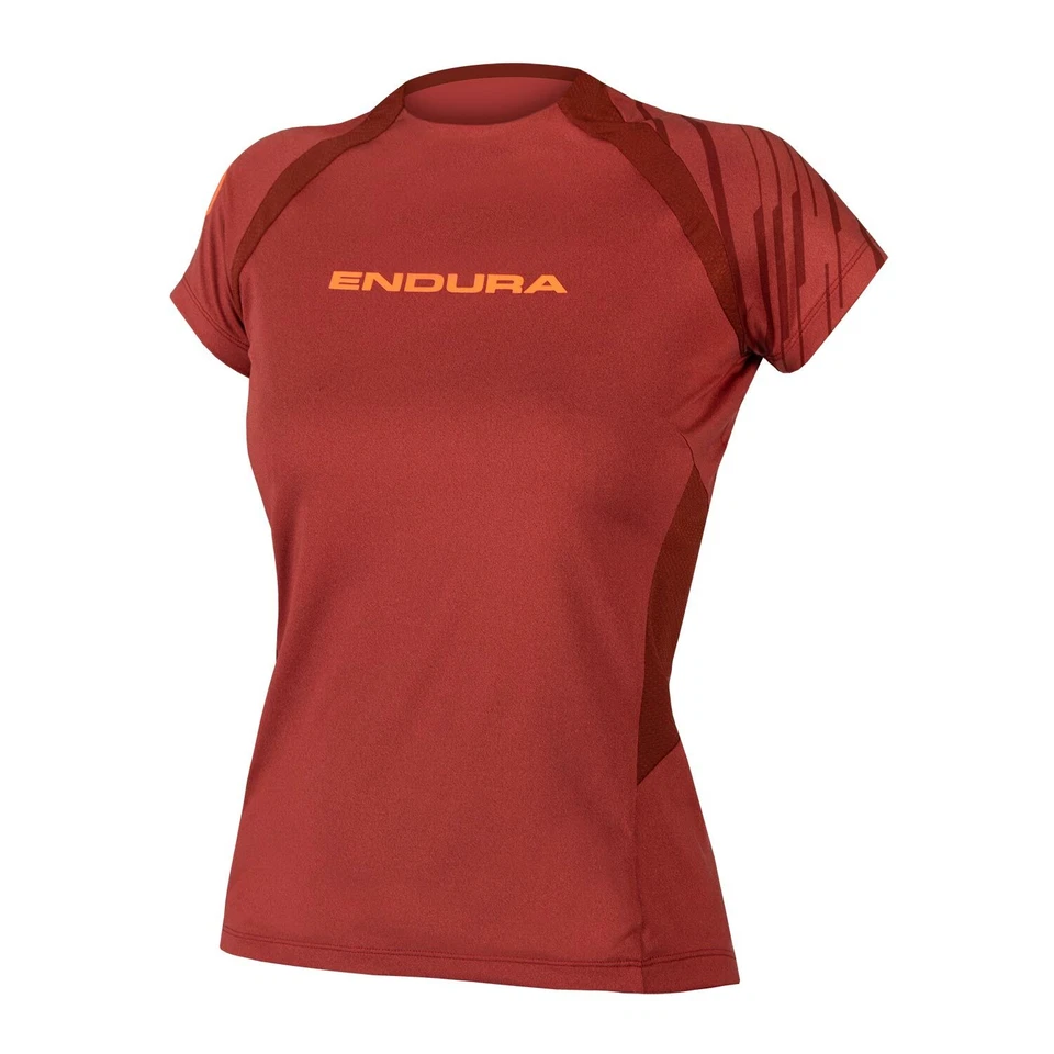 ENDURA  SINGLETRACK maglietta donna manica corta rosso mattone mtb enduro dh - Immagine 1 di 4