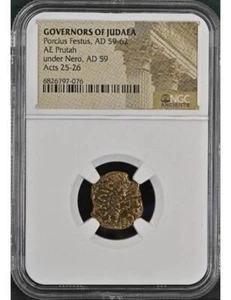 Historical Coin: Judaea Ae Porcius Festus (AD 59-62) Prutah - NGC Certified - Picture 1 of 2