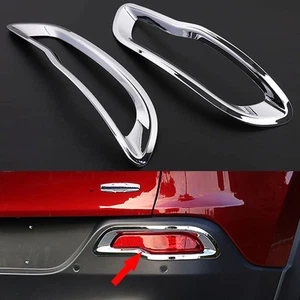 Chrome Rear Tail Bumper Fog Lamp Light Cover Trim For Jeep Cherokee 2014-2018 - Picture 1 of 7
