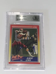 Albert Lewis signed card 1990 Score Card Chiefs football beckett coa slabbed - Picture 1 of 9
