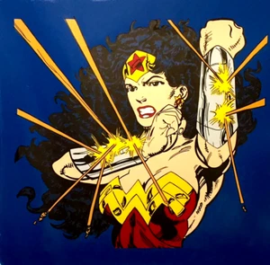 Steve Kaufman "Wonder Woman" Blue (2000) Original Oil Painting on Canvas - Picture 1 of 4