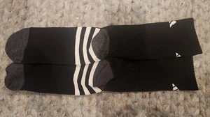 Boy's Socks adidas NEW approx sz shoe 4-9 lg 1 pair black crew - Picture 1 of 1