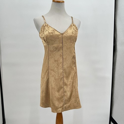 UNDERCOVER Abito Victoria's Secret Y2K Broccato Slip Champagne Oro Lrg