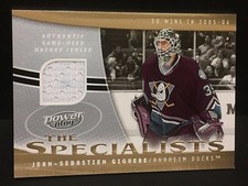 JEAN-SEBASTIEN GIGUERE 2006-07 Power Play The Specialists GAME USED JERSEY Card