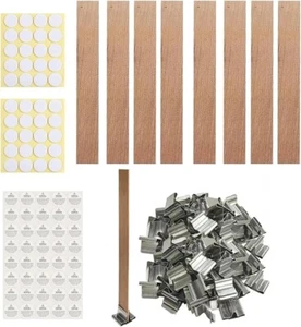 230 PACK Wooden Wicks Kit Natural Crackling Wood Wicks for DIY Candle Making NEW - Picture 1 of 9