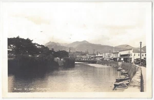 1930 Honolulu, Oahu, Hawai - FOTO REAL River Street - Postal De Colección - Imagen 1 de 2