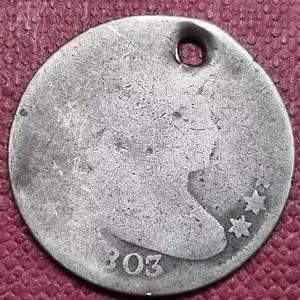 1803 Draped Bust Dime 10c RARE DATE Circulated Details #78090 - Picture 1 of 2
