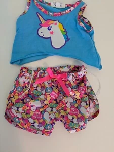 Build-A-Bear Friends 4 Ever Regenbogen Einhorn Pyjama Tank Shorts Set  - Bild 1 von 2