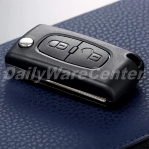 Reemplazo de carcasa de llavero remoto abatible 2 botones apto para PEUGEOT 207 307 308 407 - Imagen 1 de 10