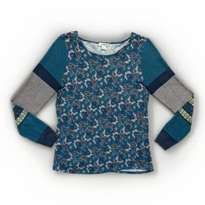 Sundance Long Sleeve Top Women's XS Blue Paisley *Damaged* - Picture 1 of 12