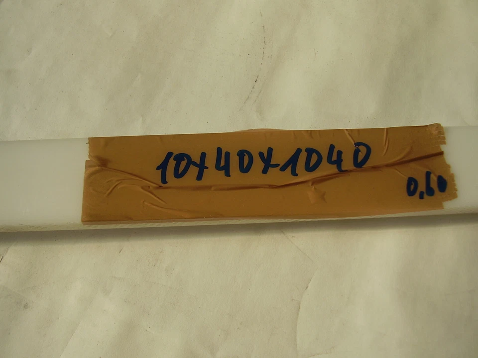 Kunststoff ca.  10 mm  x 40 mm x  975 mm , POM / DELRIN - Weiß, - Bild 1 von 1